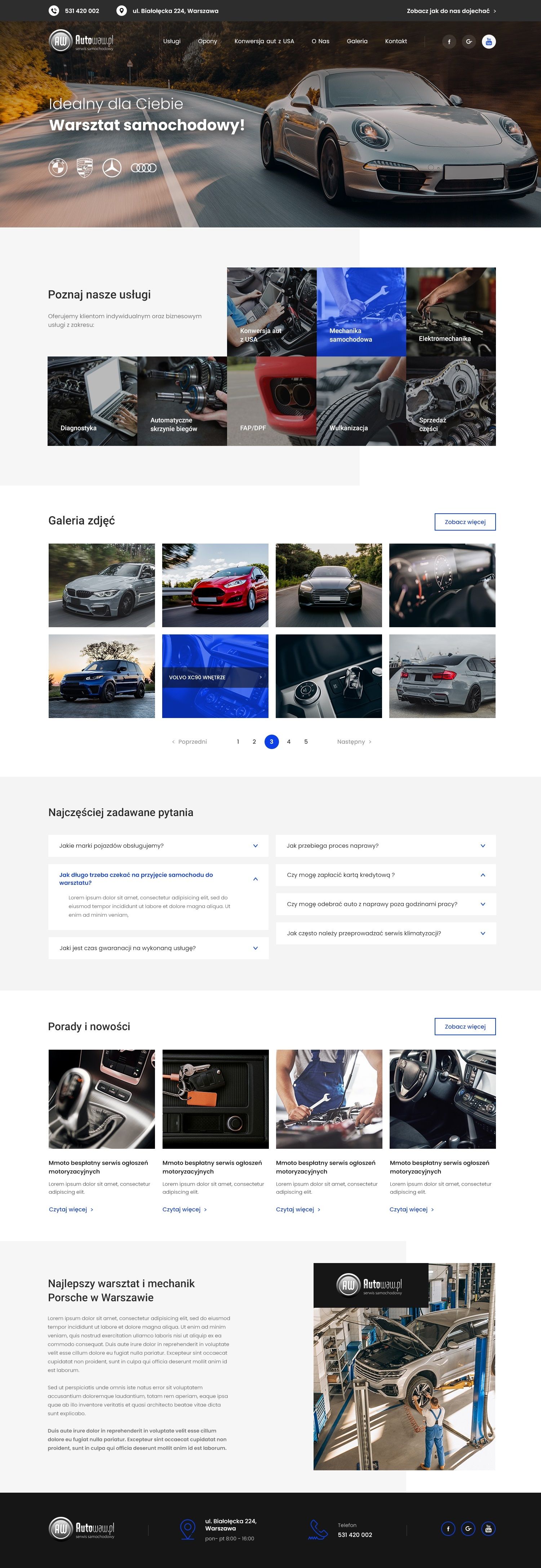 Strona warsztatu samochodowego - autowaw.pl